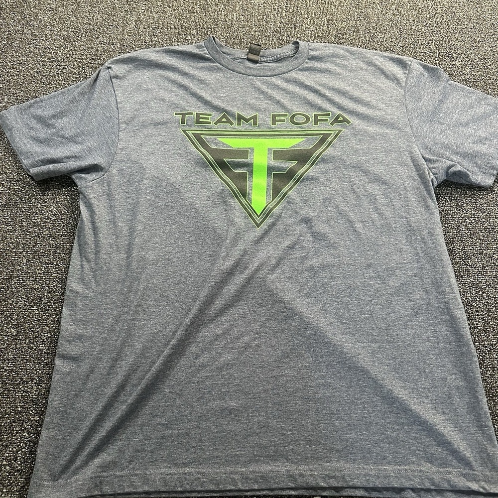 Team Fofa Graphic Logo Heather Gray Short Sleeve Shirt Mens XL